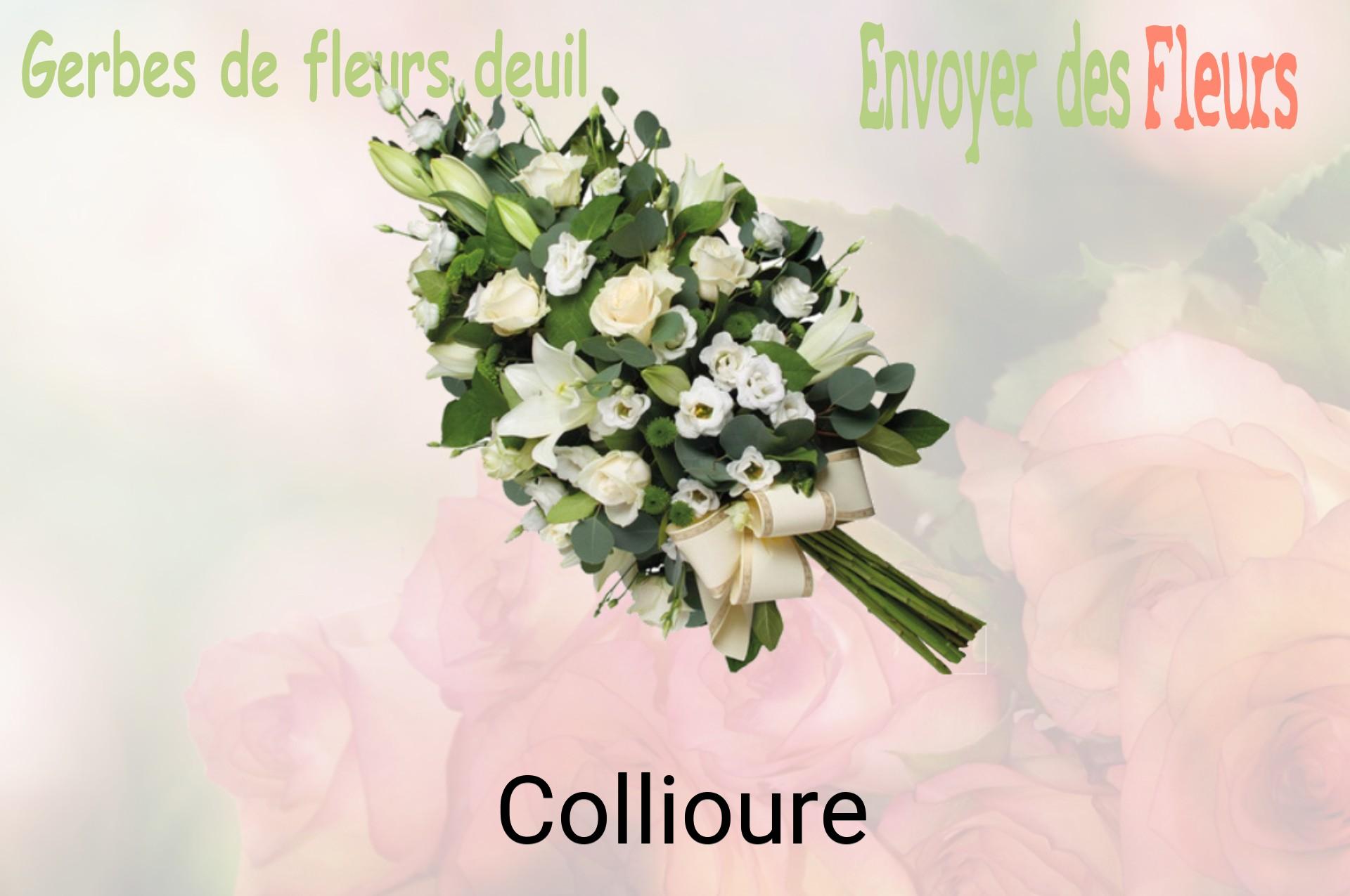 Gerbe de fleurs de deuil livrée à Collioure